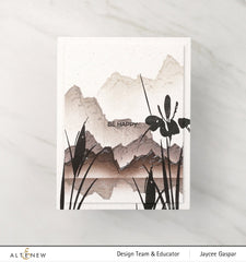 Stencil Abstract Mountain Scene Stencil