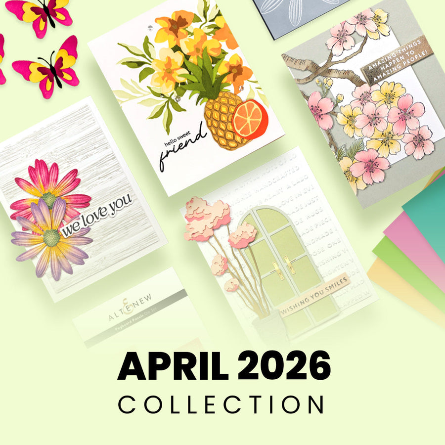 April 2026 8" × 11" Stamp Set, Dies, Stencils, Multi-Color Cardstock Pack, Sentiments & More!
