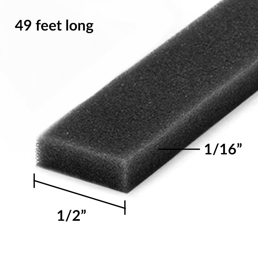 Adhesives Black Instant Dimension Foam Tape - 1/16'' x 1/2'' x 15