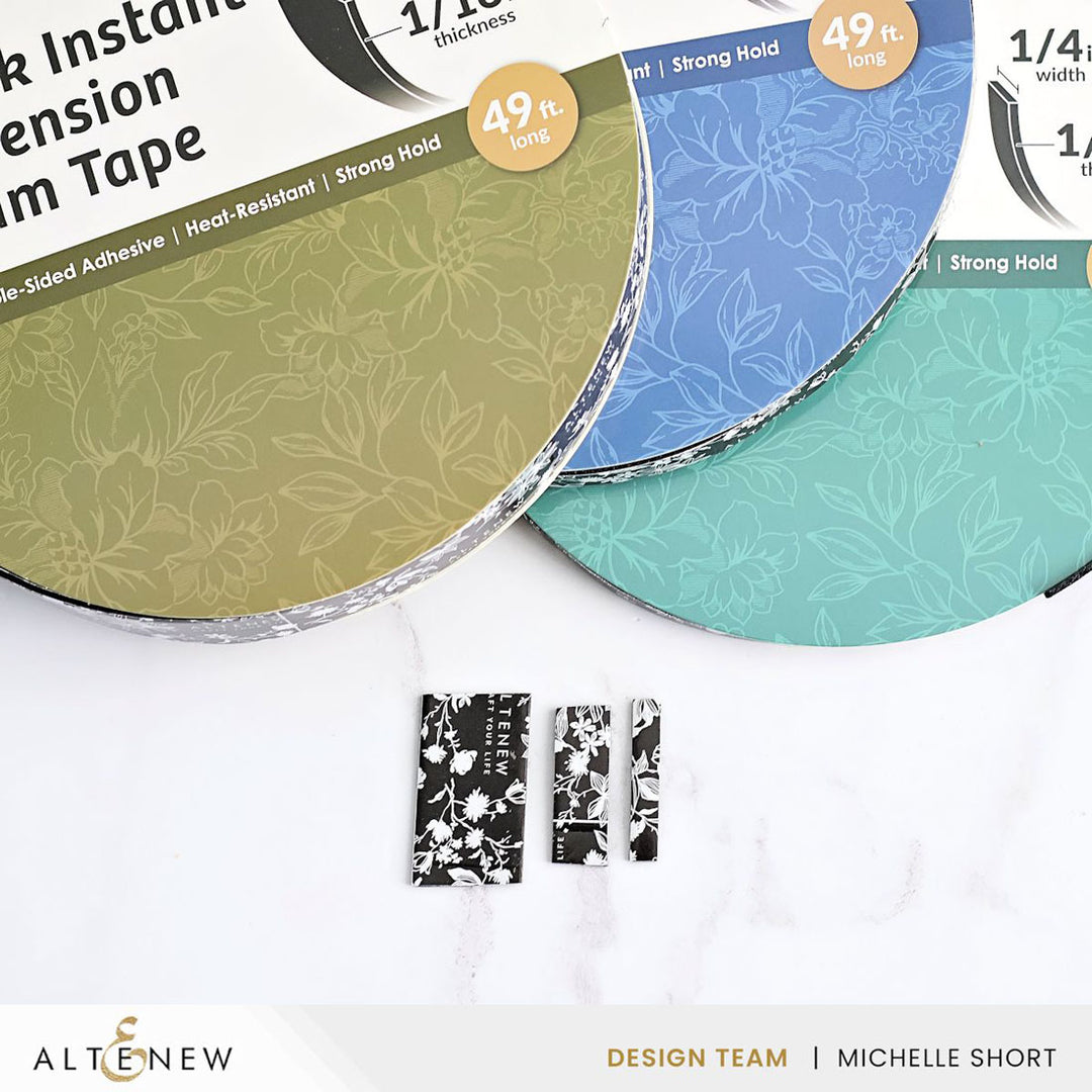 Adhesives Black Instant Dimension Foam Tape - 1/16'' x 1/4'' x 15m