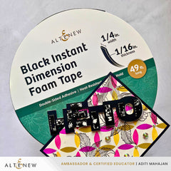 Adhesives Black Instant Dimension Foam Tape - 1/16'' x 1/4'' x 15m