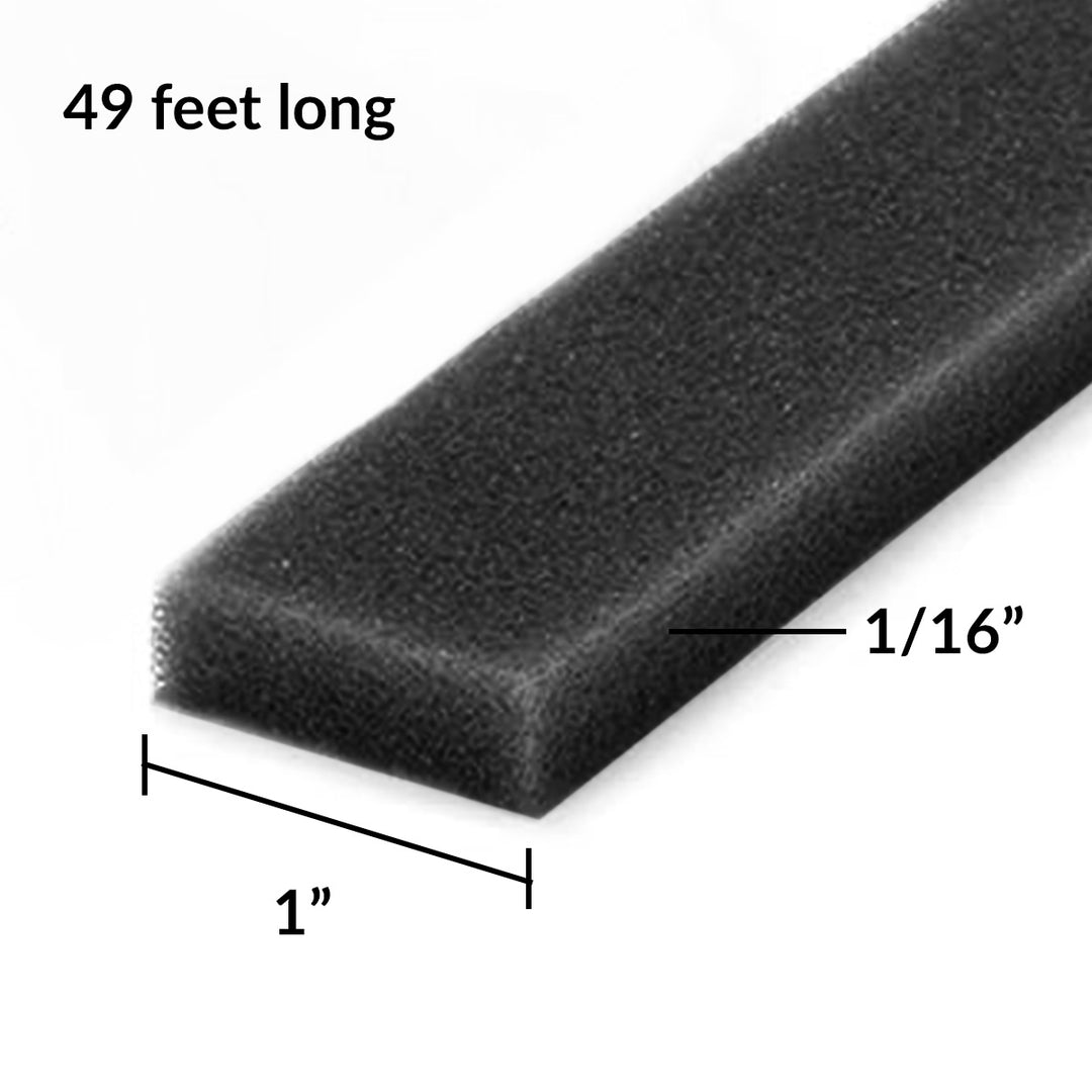 Adhesives Black Instant Dimension Foam Tape - 1/16'' x 1'' x 15m