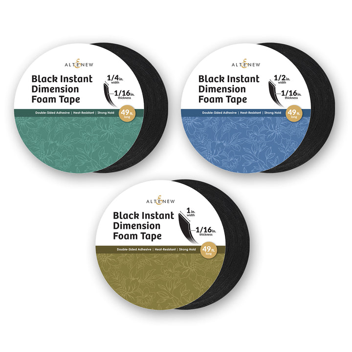 Adhesives Bundle Instant Dimension Foam Tape Bundle - Black (3 Sizes)