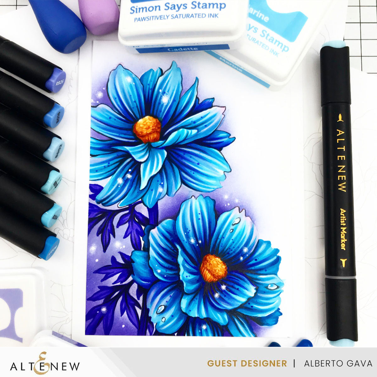 Alcohol Marker & Alcohol Ink Bundle Cottage Garden Artist Alcohol Markers Set & Alcohol Ink Bundle