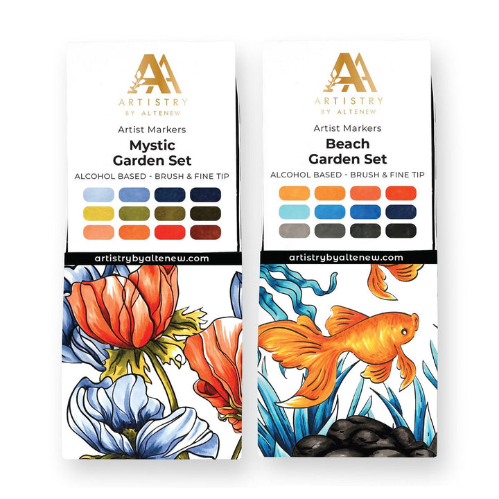 Alcohol Marker Bundle Mystic Garden & Beach Garden Artist Alcohol Markers Bundle