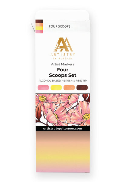 Alcohol Markers Artist Alcohol Markers Four Scoops Set