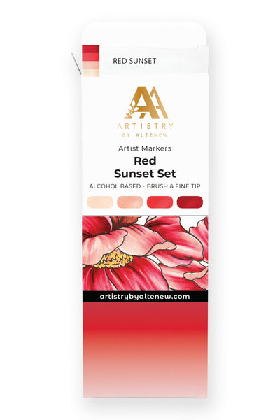 Alcohol Markers Artist Alcohol Markers Red Sunset Set