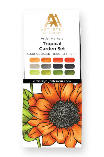 Alcohol Markers Tropical Garden Artist Alcohol Markers Set E