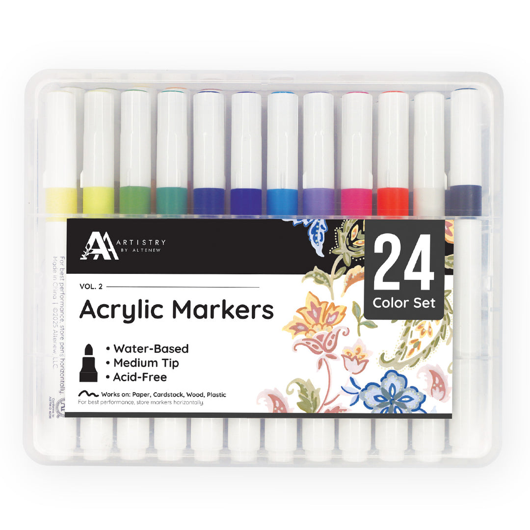 Art Materials Acrylic Marker 24 Color Set - Vol. 2