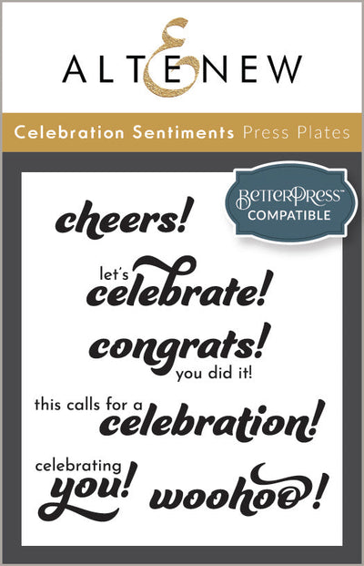 Betterpress Plates Celebration Sentiments Press Plate Set