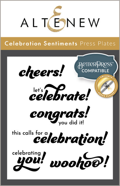 Betterpress Plates Celebration Sentiments Press Plates/Foil Plates