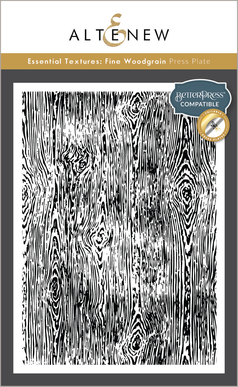 Betterpress Plates Essential Textures: Fine Woodgrain Press Plates/Foil Plates