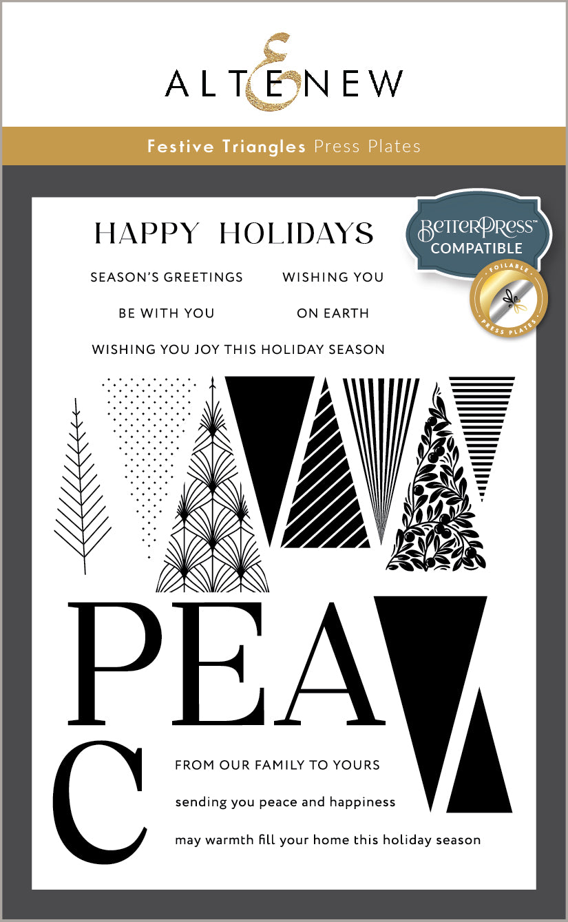 Betterpress Plates Festive Triangles Press Plates