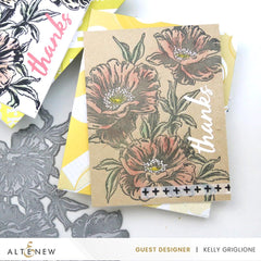 Betterpress Plates Inked Poppies Press Plate Set