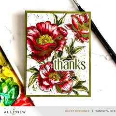 Betterpress Plates Inked Poppies Press Plate Set