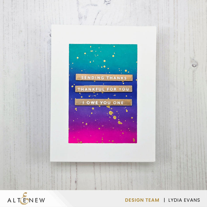 Betterpress Plates One-Go: Solid Sentiment Strips 3 Press Plates/Foil Plates (Gratitude Edition)