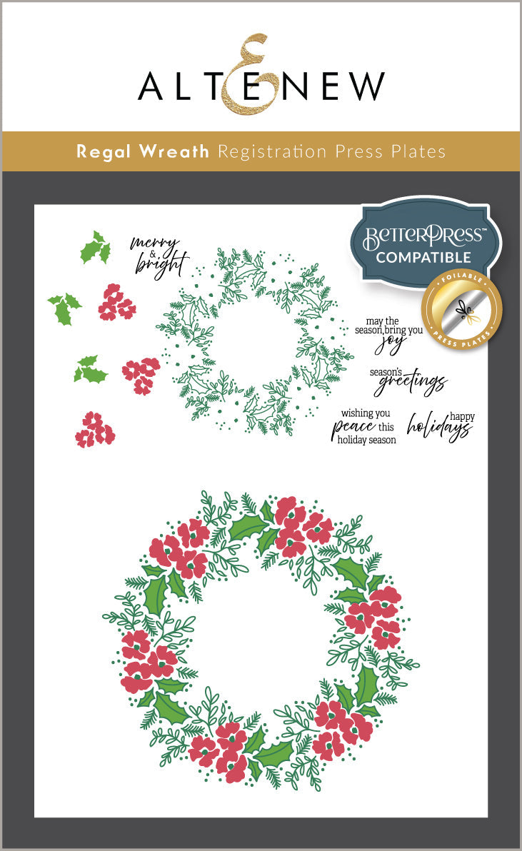 Betterpress Plates Regal Wreath Registration Press Plate/Foil Plate