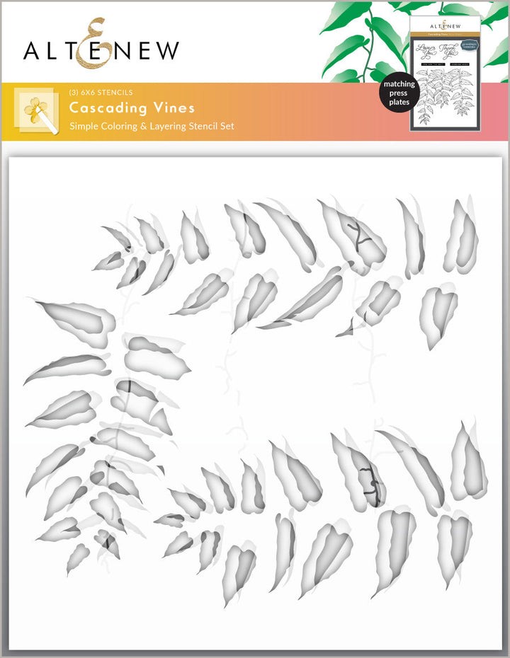 Betterpress Plates & Stencil Bundle Cascading Vines