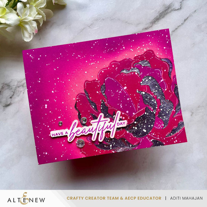 Betterpress Plates & Stencil Bundle Magical Peony