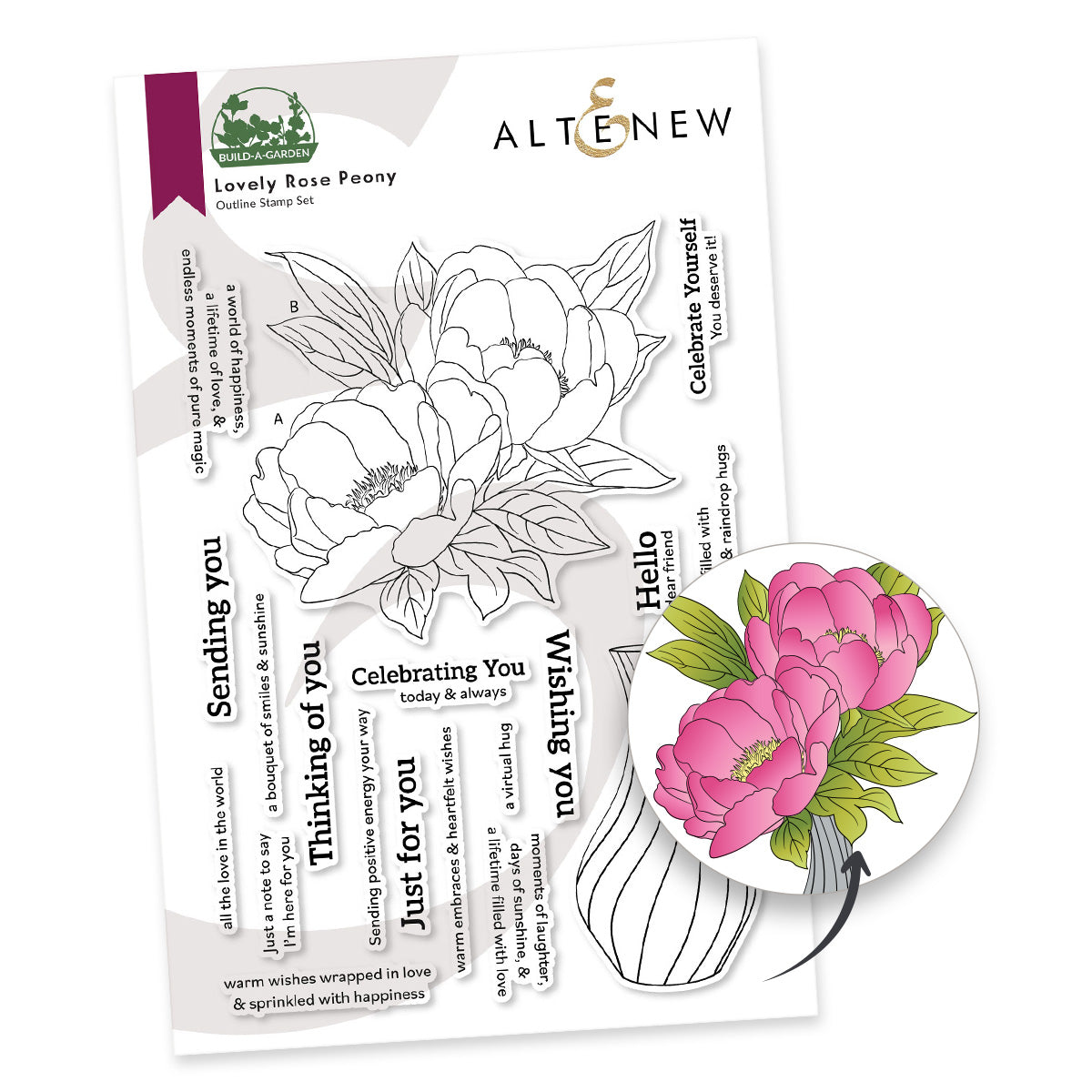 Build-A-Flower Bundle Build-A-Garden: Lovely Rose Peony & Add-on Die Bundle