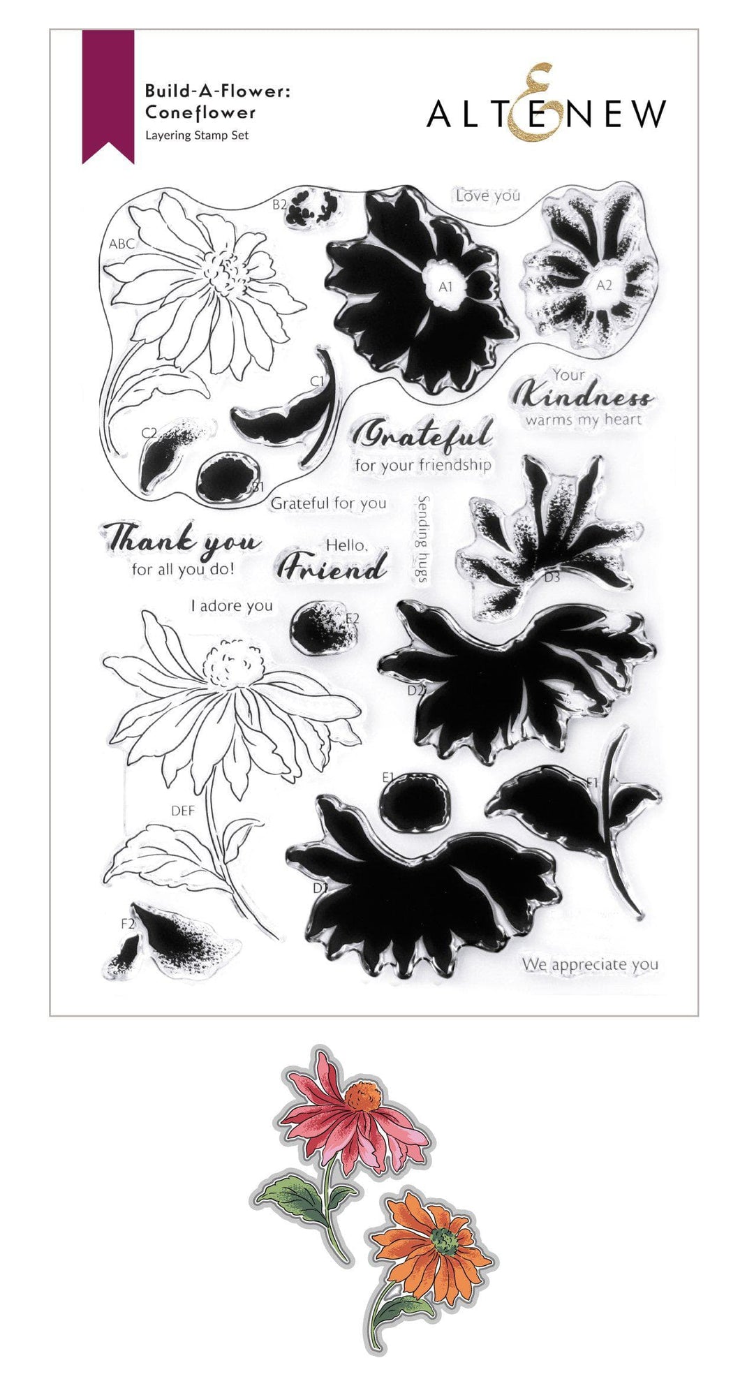 Build-A-Flower Set Build-A-Flower: Coneflower Layering Stamp & Die Set
