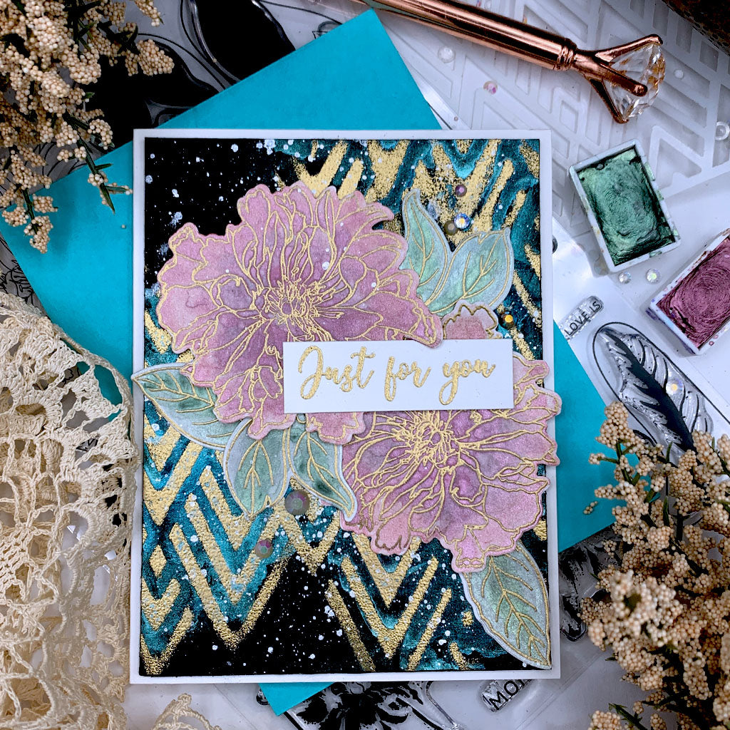 Build-A-Flower Set Build-A-Flower: Cora Louise Peony Layering Stamp & Die Set