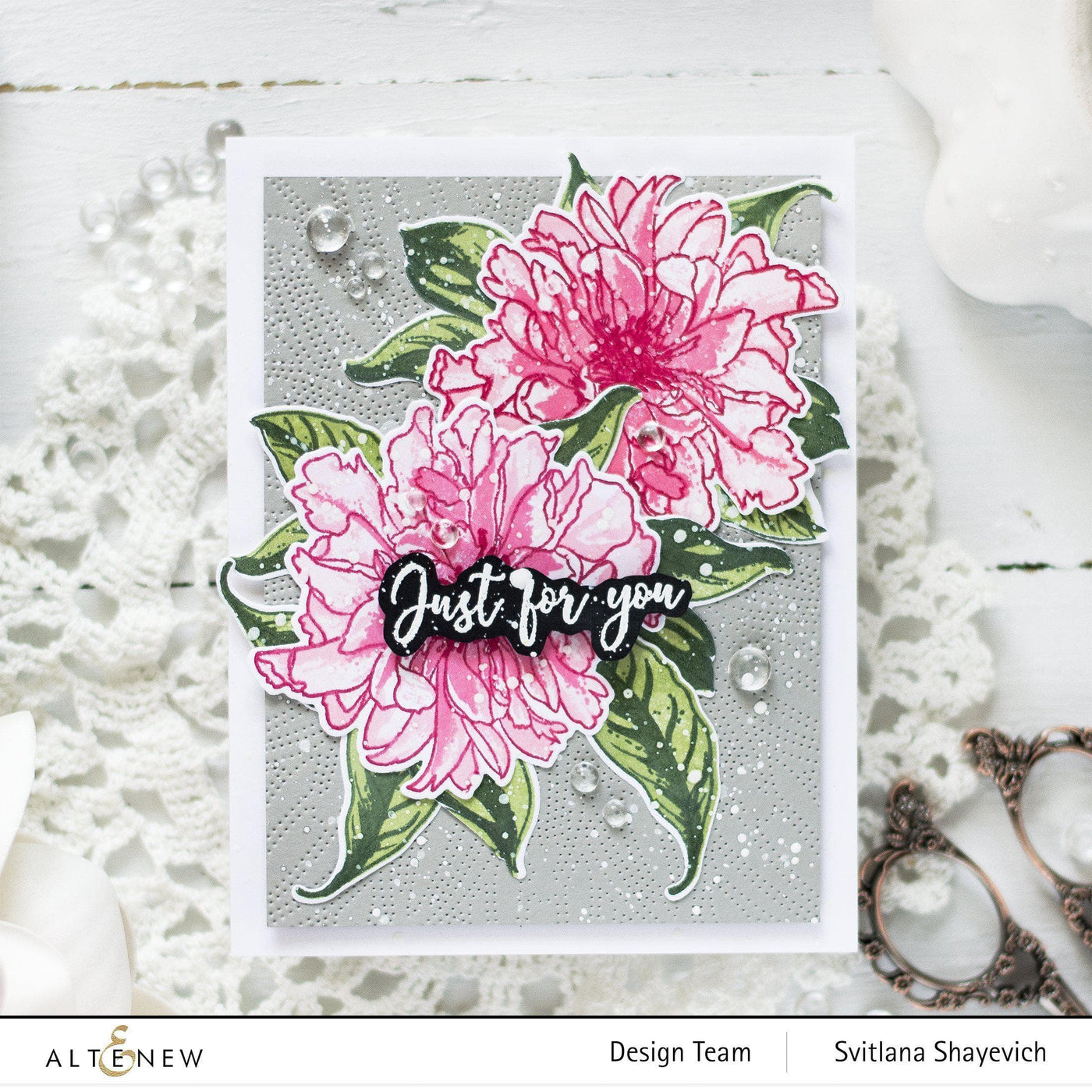 Build-A-Flower Set Build-A-Flower: Cora Louise Peony Layering Stamp & Die Set & Ink Bundle