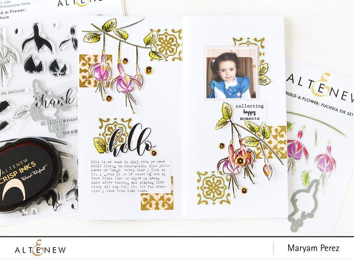 Build-A-Flower Set Build-A-Flower: Fuchsia Layering Stamp & Die Set