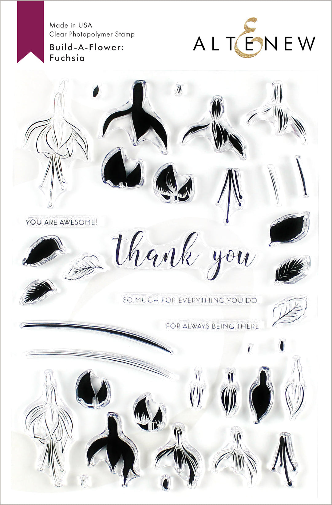 Build-A-Flower Set Build-A-Flower: Fuchsia Layering Stamp & Die Set