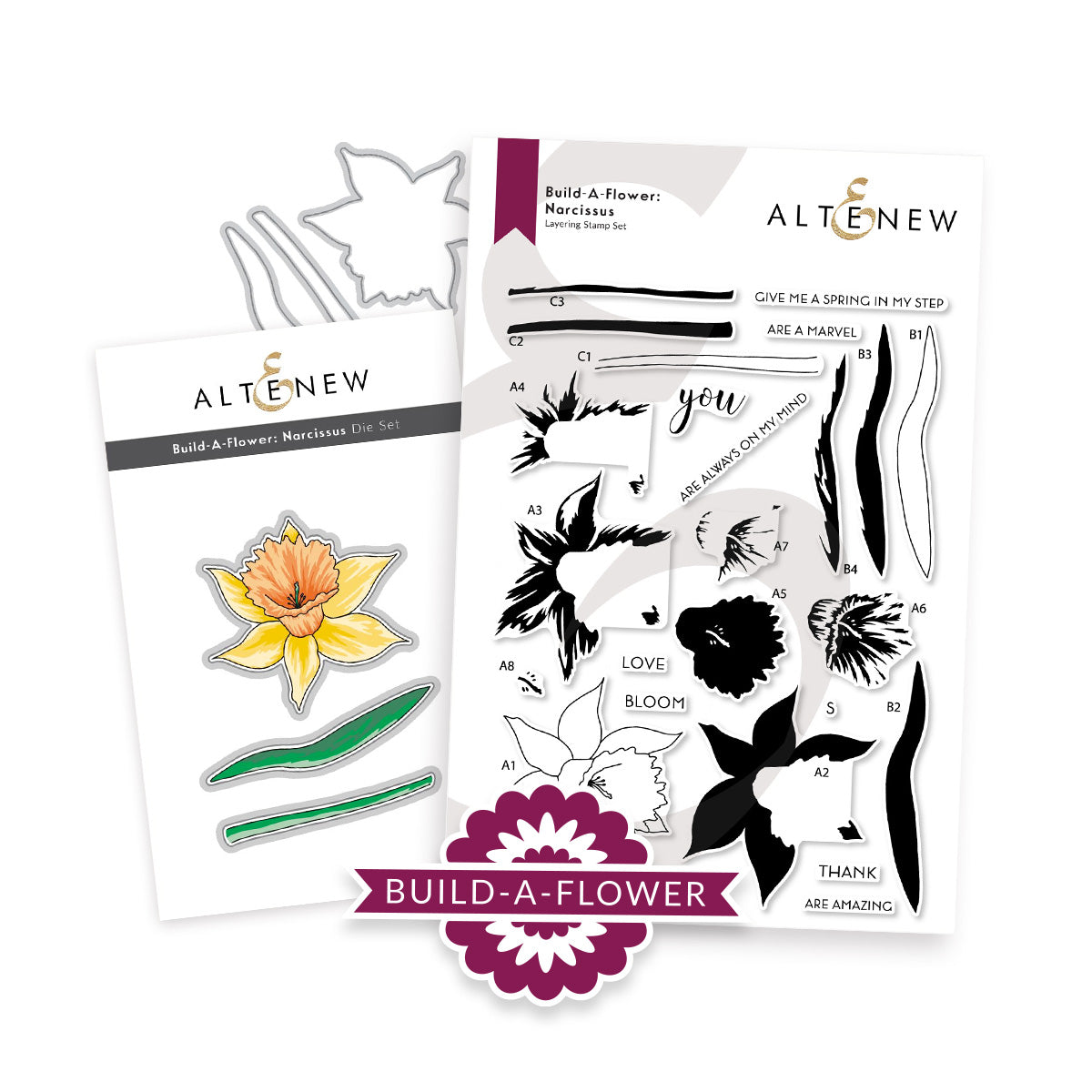 Build-A-Flower Set Build-A-Flower: Narcissus Layering Stamp & Die Set