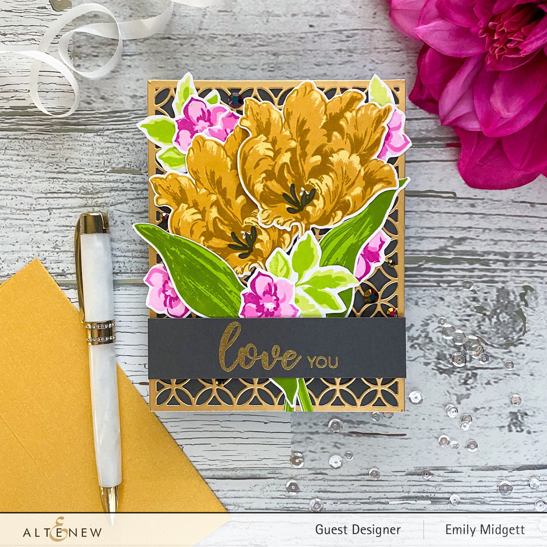 Build-A-Flower Set Build-A-Flower: Parrot Tulips Layering Stamp & Die Set