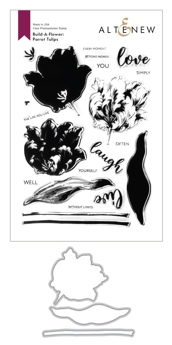 Build-A-Flower Set Build-A-Flower: Parrot Tulips Layering Stamp & Die Set