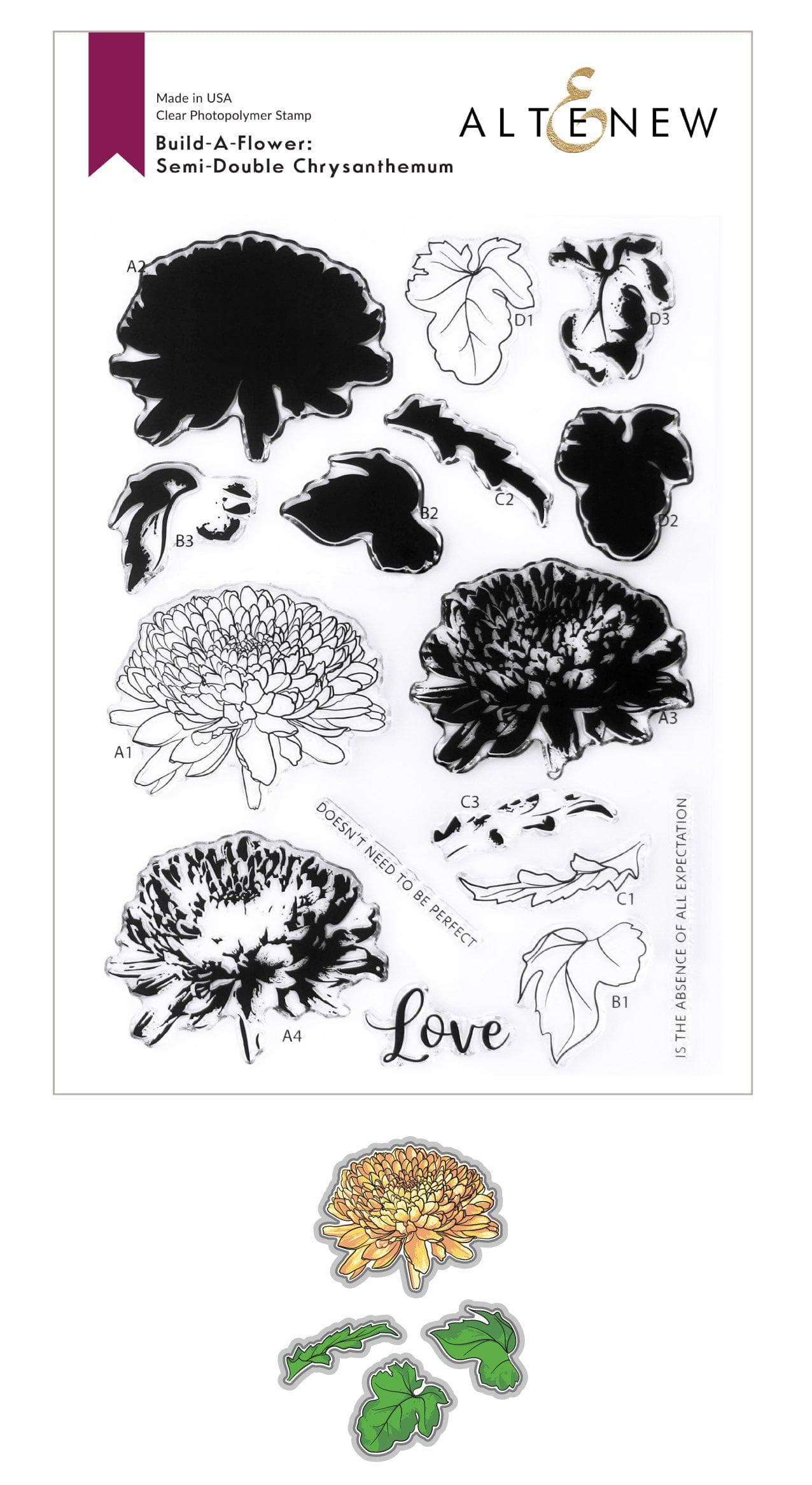 Build-A-Flower Set Build-A-Flower: Semi-Double Chrysanthemum Layering Stamp & Die Set