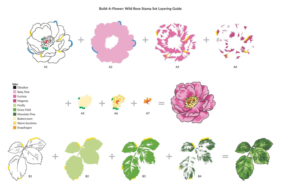 Build-A-Flower Set Build-A-Flower: Wild Rose Layering Stamp & Die Set