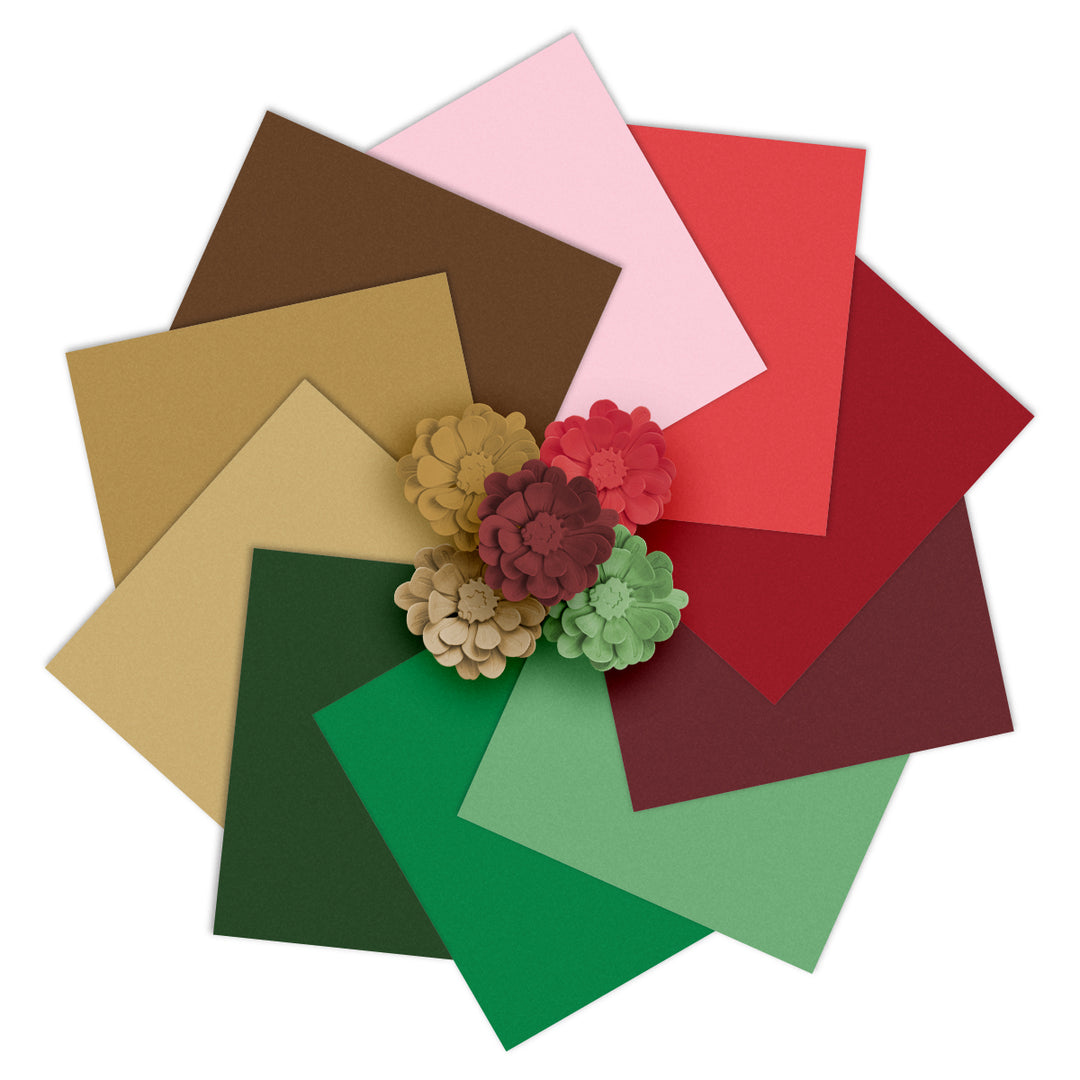 Cardstock Crafty Necessities: Festive Florals Multi-Color Cardstock Pack (10 Sheets/Set)