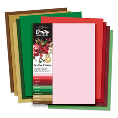 Cardstock Crafty Necessities: Festive Florals Multi-Color Cardstock Pack (10 Sheets/Set)