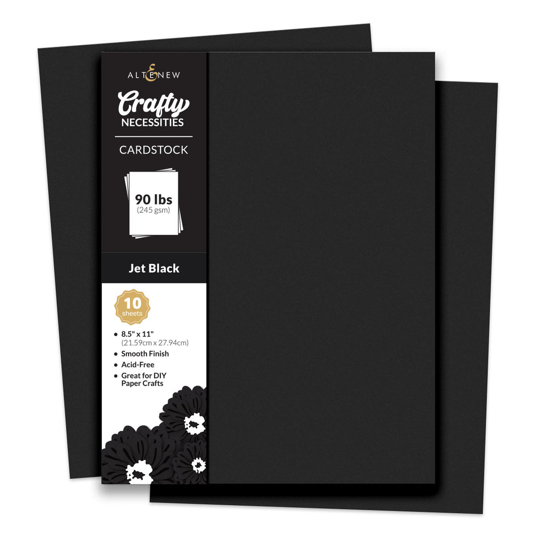 Cardstock Crafty Necessities: Jet Black Cardstock (10 sheets/set)