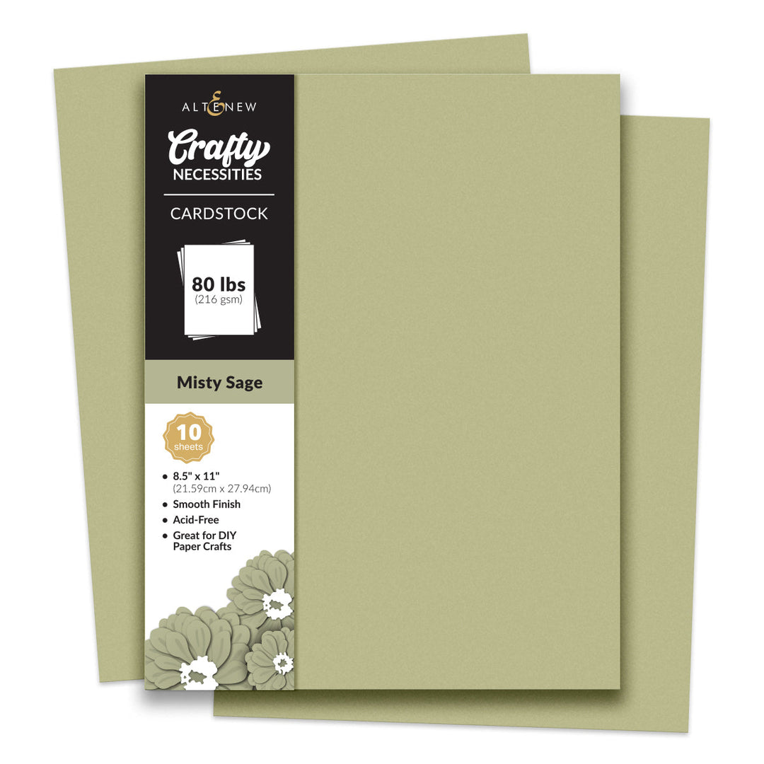 Cardstock Crafty Necessities: Misty Sage Cardstock (10 sheets/set)