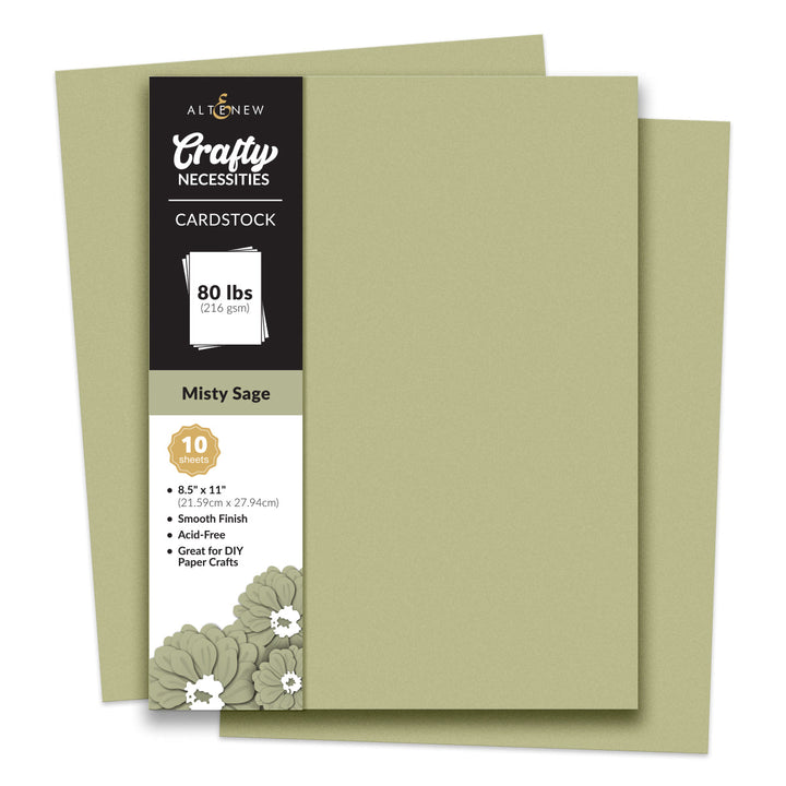 Cardstock Crafty Necessities: Misty Sage Cardstock (10 sheets/set)