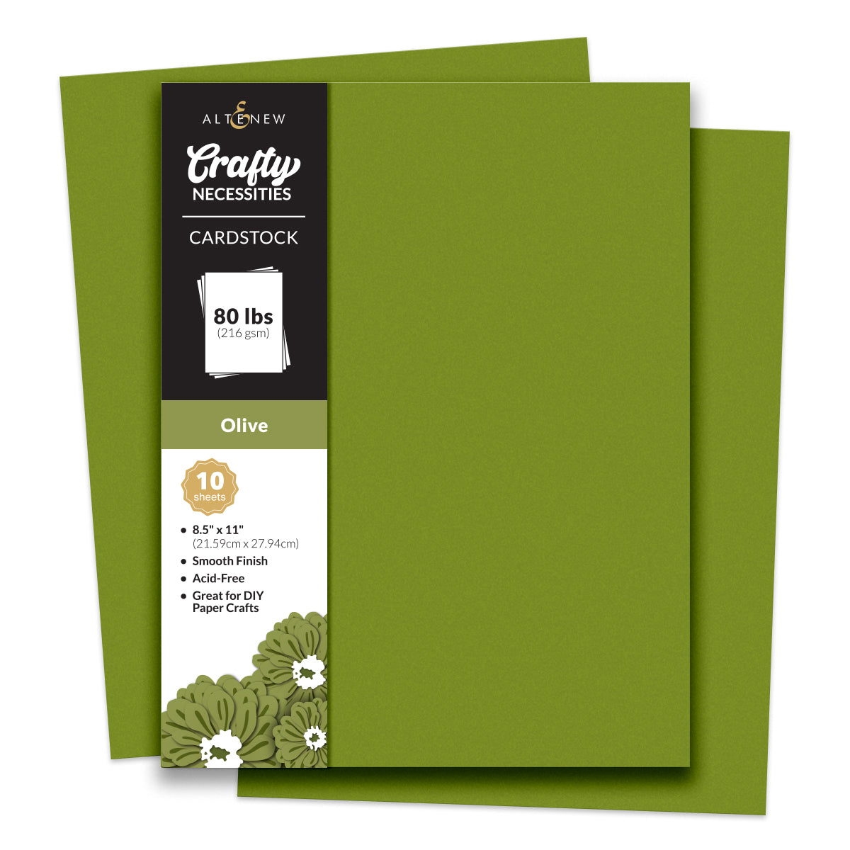 Cardstock Crafty Necessities: Olive Cardstock (10 sheets/set)