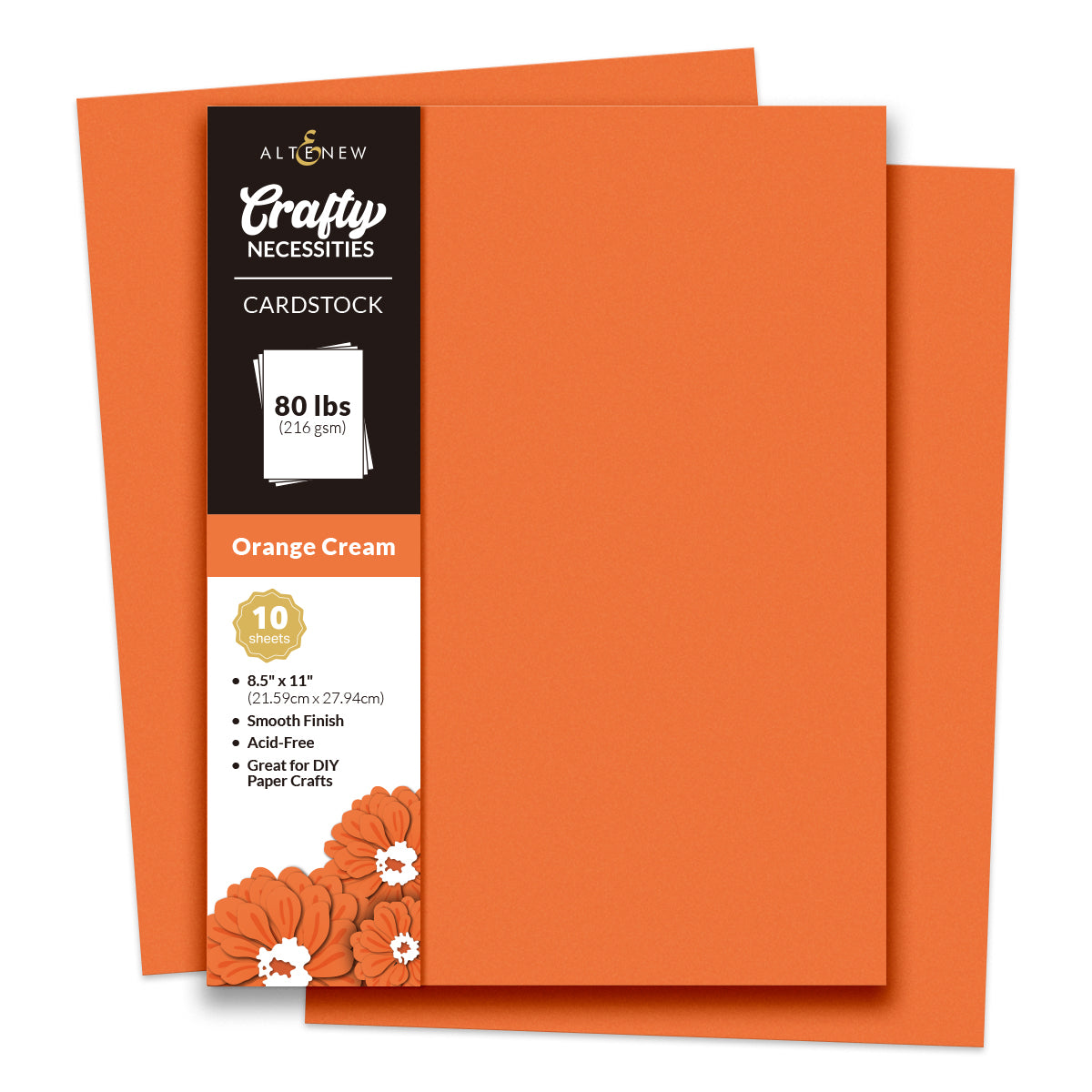 Cardstock Crafty Necessities: Orange Cream Cardstock (10 sheets/set)