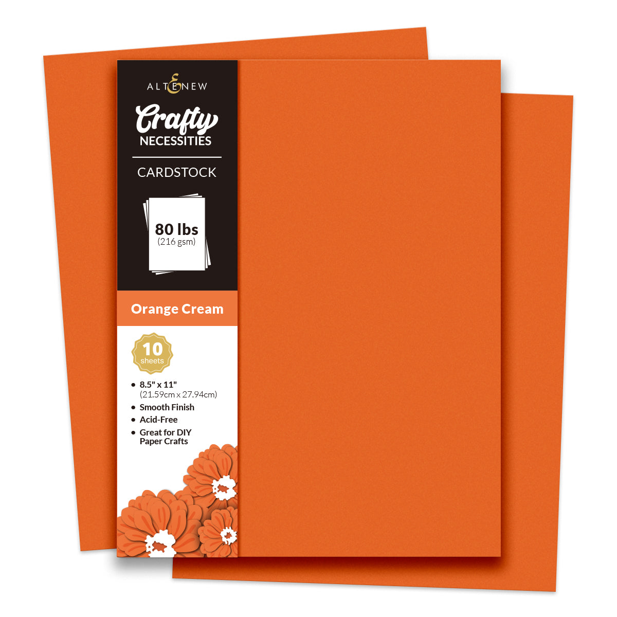 Cardstock Crafty Necessities: Orange Cream Cardstock (10 sheets/set)