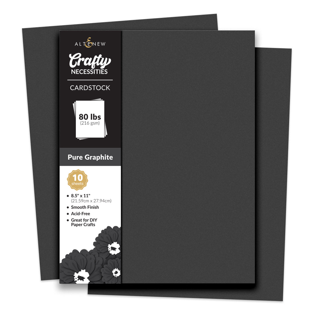 Cardstock Crafty Necessities: Pure Graphite Cardstock (10 sheets/set)