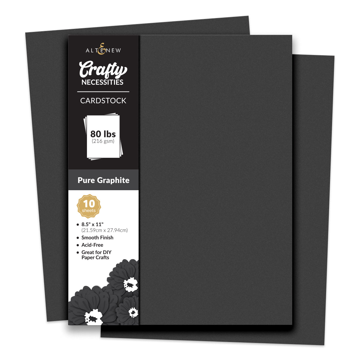 Cardstock Crafty Necessities: Pure Graphite Cardstock (10 sheets/set)