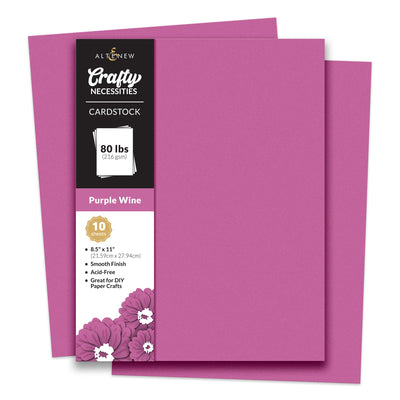 Cardstock Crafty Necessities: Purple Wine Cardstock (10 sheets/set)