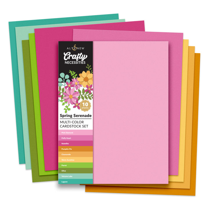 Cardstock Crafty Necessities: Spring Serenade Multi-Color Cardstock Pack (10 Sheets/Set)