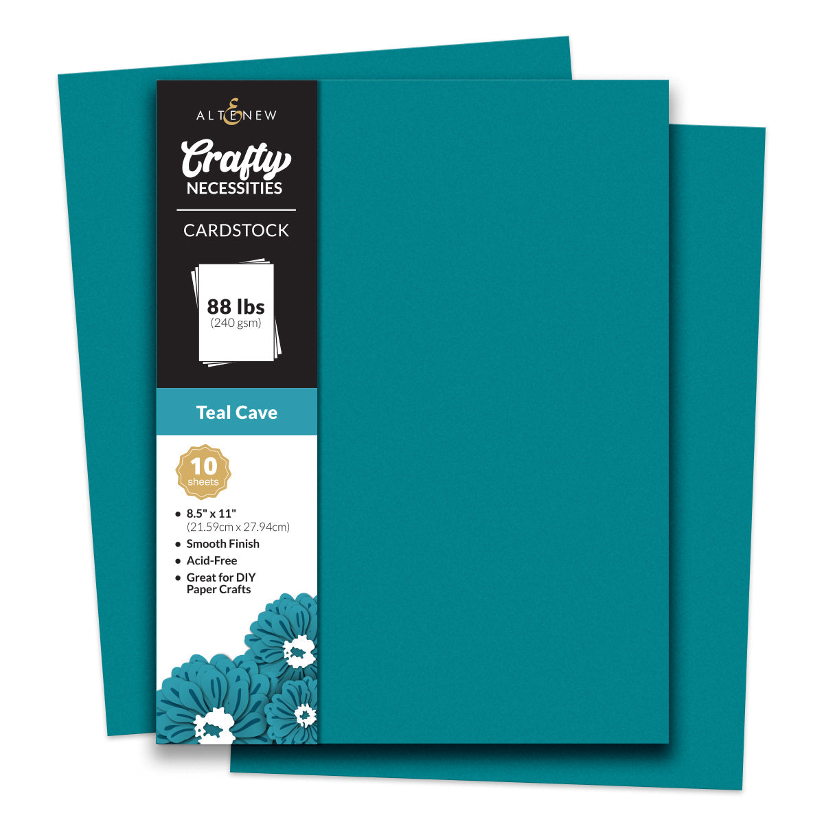 Cardstock Crafty Necessities: Teal Cave Cardstock (10 sheets/set)