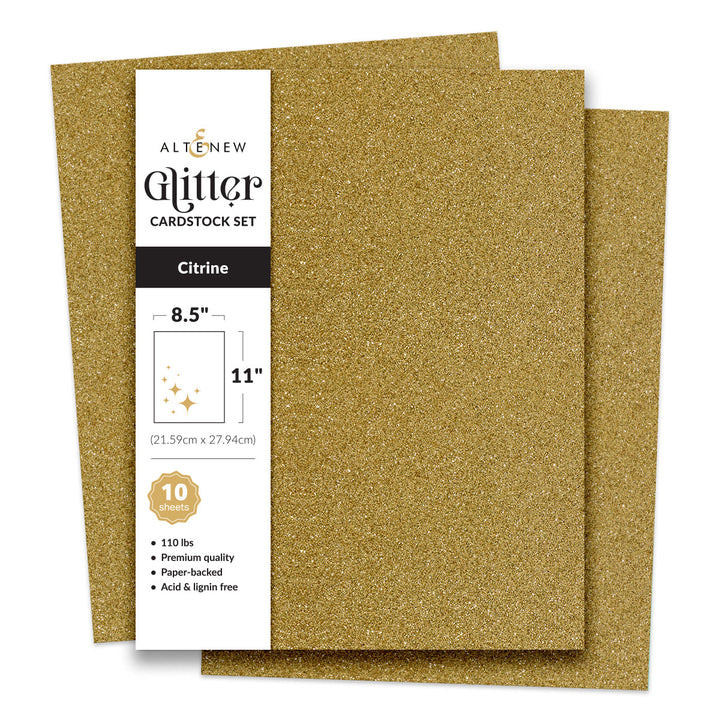 Cardstock Glitter Cardstock Set - Citrine (8.5x11, 10 sheets)