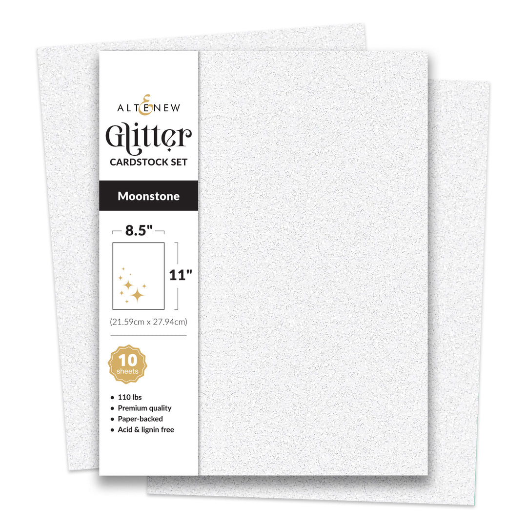 Cardstock Glitter Cardstock Set - Moonstone (8.5x11, 10 sheets)