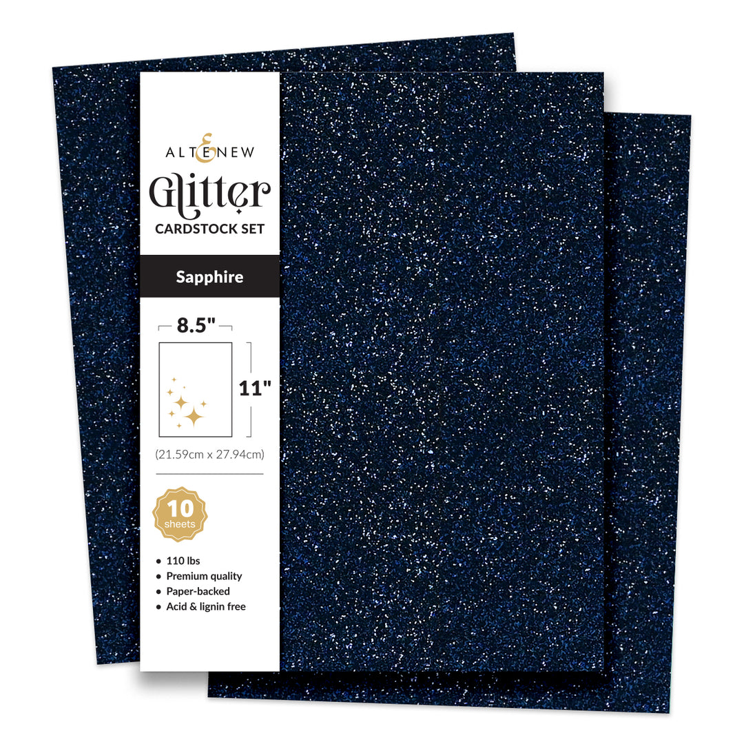 Cardstock Glitter Cardstock Set - Sapphire (8.5x11, 10 sheets)